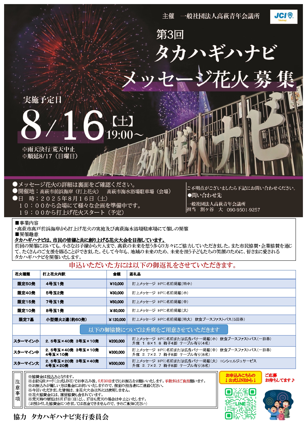 第3回タカハギハナビ2025の情報